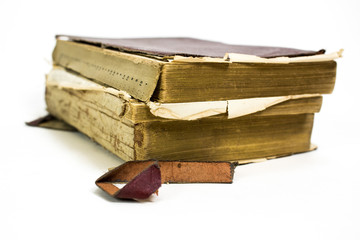 An old book with binding broken from use