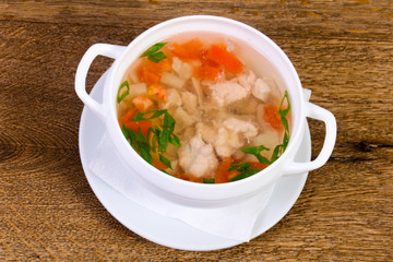 Chicken soup with carrot