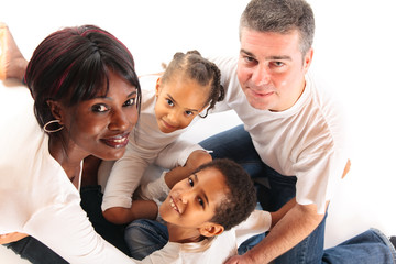 Fototapeta premium African Mother And Mixed-race Children