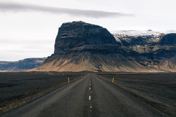 Road in Iceland. Spring time.