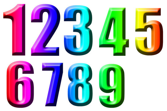 Números del 1 al 9 de colores.