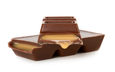 Closeup of broken chocolate bar