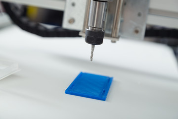 Milling machine working on steel detail.CNC milling machine working, Cutting metalwork process..