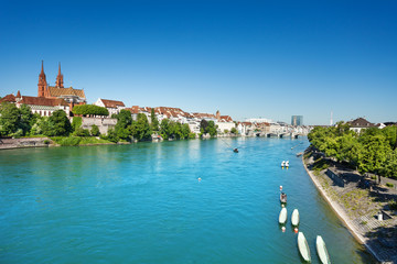 Basel waterfront seen from Wettstein bridge