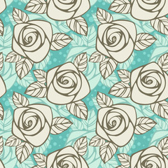 Seamless pattern with roses. Floral wallpaper