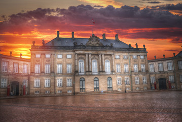 Fototapeta na wymiar Royal Amalienborg Palace in Copenhagen