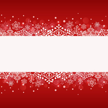 Christmas red banner with white copy space