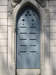 French blue mausoleum door