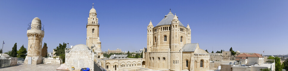 Fototapeta na wymiar Hagia Maria Sion Abbey, Church Of Dormition on Mount Zion, Jerusalem
