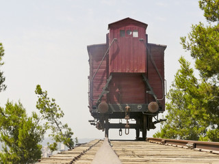 Holocaust train at Yad Vashem in Jerusalem