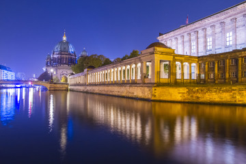 Berlin Cathedral (Berliner Dom) upon Spree river at sunset © whatafoto
