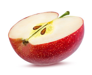 Fresh red apple isolated on white background with clipping path