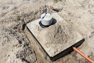 New concrete septic tank