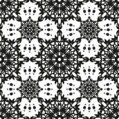 Black and White Seamless Ethnic Pattern