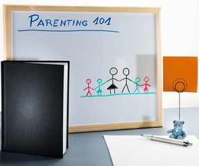 A whiteboard used for parenting classes and sex education in highschool and university