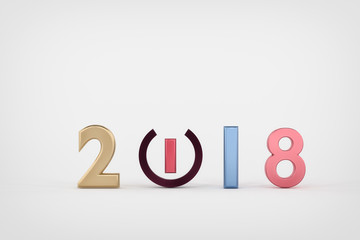 3d rendering of 2018 words