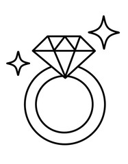 指輪(線画、輝き)