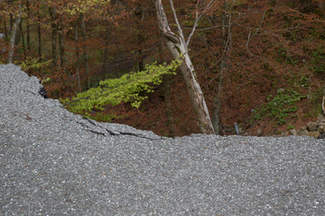 Road damage in the mountains