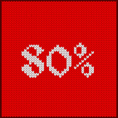 knitted number eighty percent