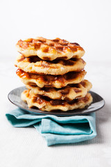 Homemade Belgian Liege or sugar waffles