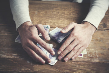 Man holdig  money in his hands