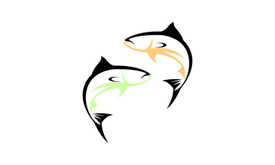 Two fish logo template