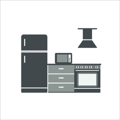 Kitchen flat icon.  illustration