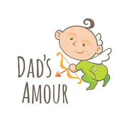 Dad’s Amour, green toddler cupid