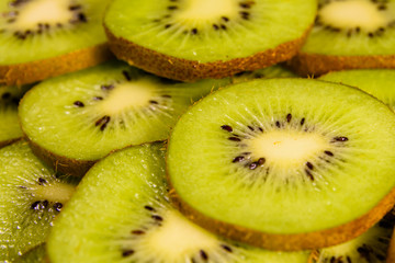 Background of the kiwi fruits. Selective focus