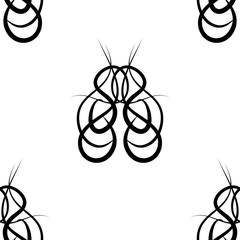 abstract black and white vector damask seamless pattern