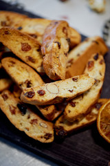 Cookie biscotti. The atmosphere of warmth and coziness. . Macro