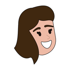 Young woman happy cartoon icon vector illustration graphic design