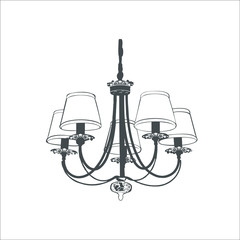 Chandelier icon.  illustration