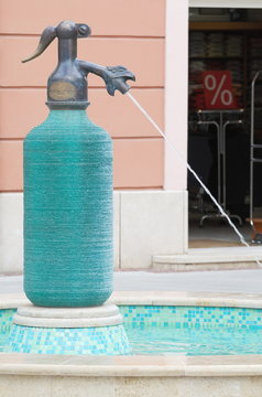 Jedlik Anyos Fountain in Gyor City