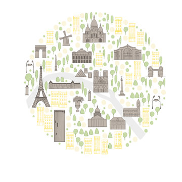  Paris. Vector sketch illustration