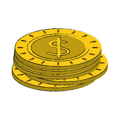 Money coins isolated icon vector illustration graphic design