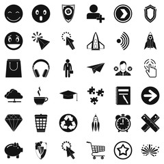 Interface of pictogram icons set, simple style