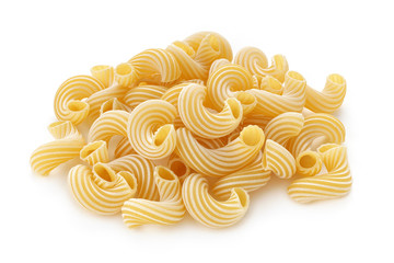 pasta cavatappi on white background