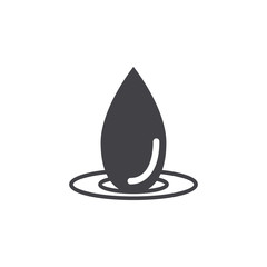 Black oil drop and spill icon