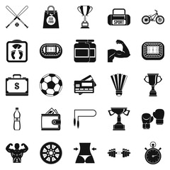 Battle icons set, simple style