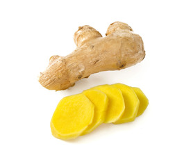 fresh ginger isolated on white