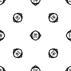 Sale label 50 percent off discount pattern seamless black