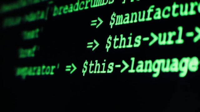 On A Dark Computer Screen Typing, Probably Some Programmer Type On The Keyboard