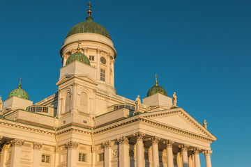 Fototapeta na wymiar Helsinki Cathedral dominating the city skyline