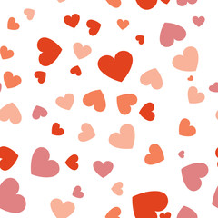 seamless background with different colored confetti hearts for valentine time