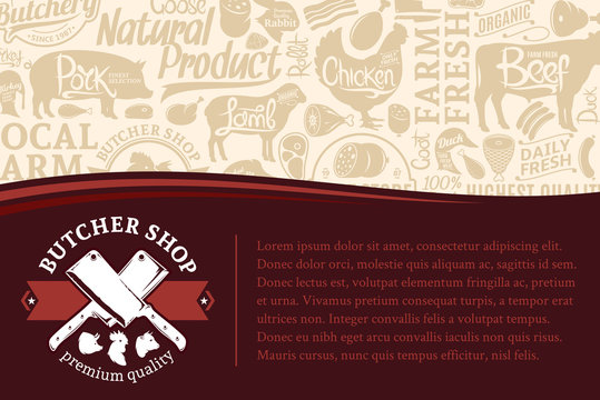 Vector butcher shop illustration