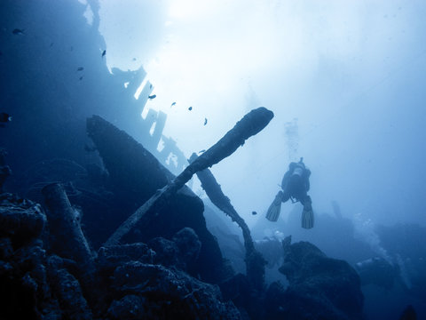 enjoying diving in the blue water in Egyt