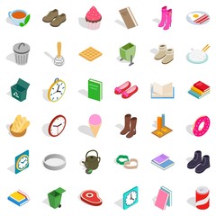 Furniture icons set, isometric style
