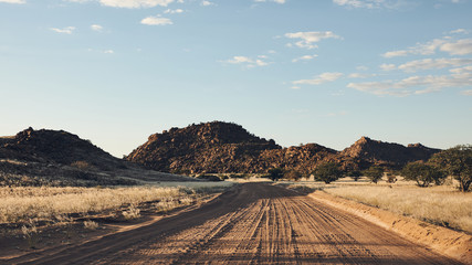 Dirt road in Namibia, matte style