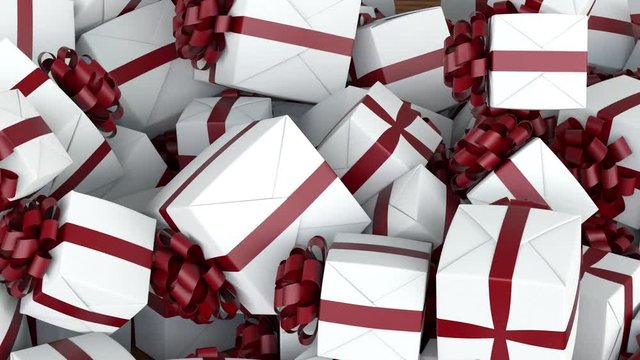 Geschenke fallen auf den Boden - Hintergrund